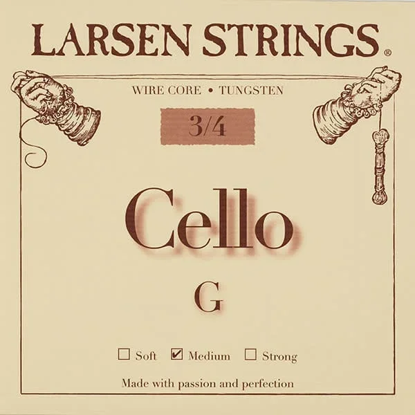 Larsen cello G string, steel, medium, fractional sizes,
