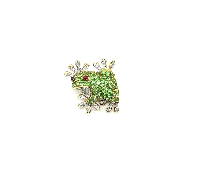 Le Vian 18k Tsavorite Garnet, Diamond and Ruby Brooch and Pendant