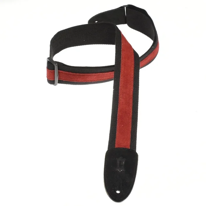 Levy’s 2 Inch Designer Series Cotton/Suede Guitar Strap w/Tri-Glide Adjustment – Black