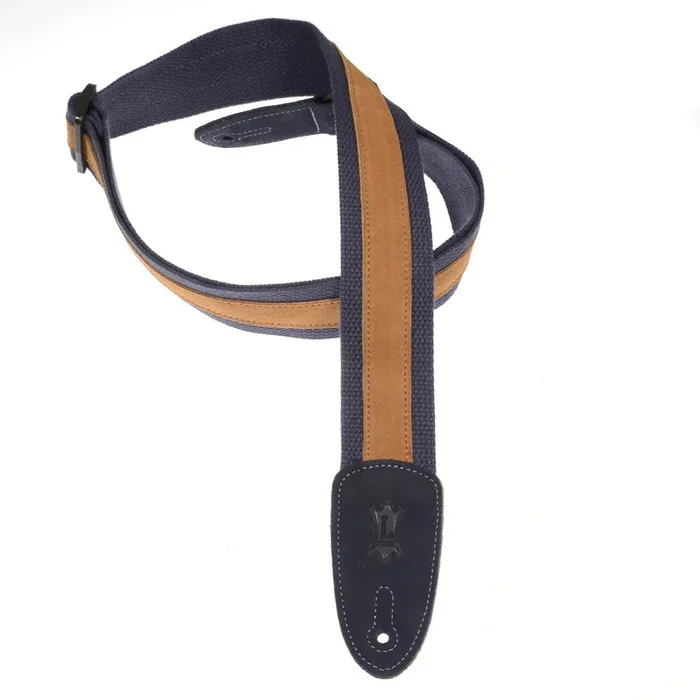 Levy’s 2 Inch Designer Series Cotton/Suede Guitar Strap w/Tri-Glide Adjustment – Navy