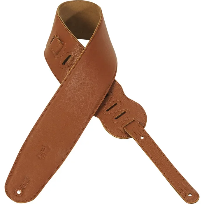 Levy’s 3.5″ Padded Garment Leather Bass Strap – Tan