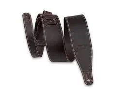 Levy’s Leathers 2.5” Wide Butter-Leather Guitar Strap; Dark Brown (M17BAS-DBR