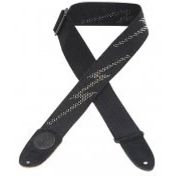 Levys 2inch MSSC8NH03 Black Cotton With Lightning Guitar Strap