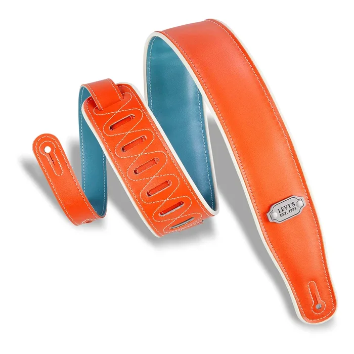 Levys Reversible Vinyl Guitar Strap – M26VCP-ORG-TEL