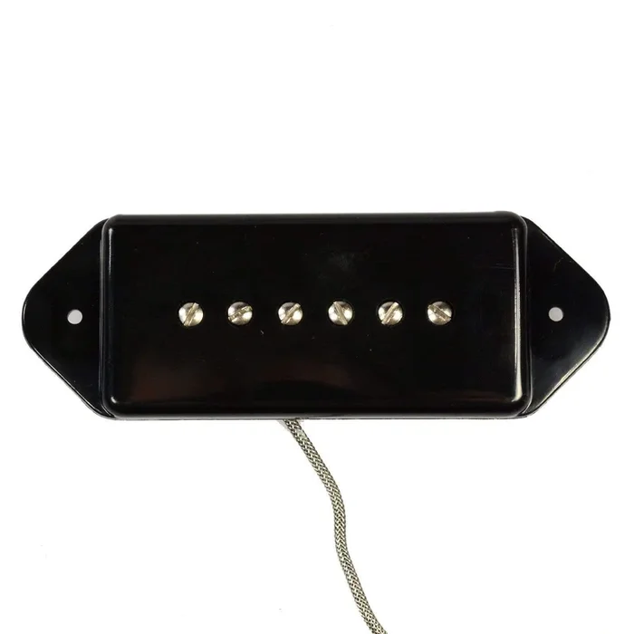Lindy Fralin P-90 Short Dogear Pickup Bridge Black 1-Conductor Braided