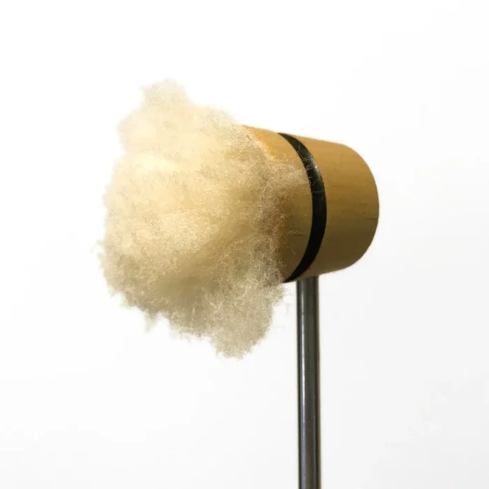 Low Boy Bass Drum Beaters Lightweight Puff Daddy, Natural w/Black Stripe