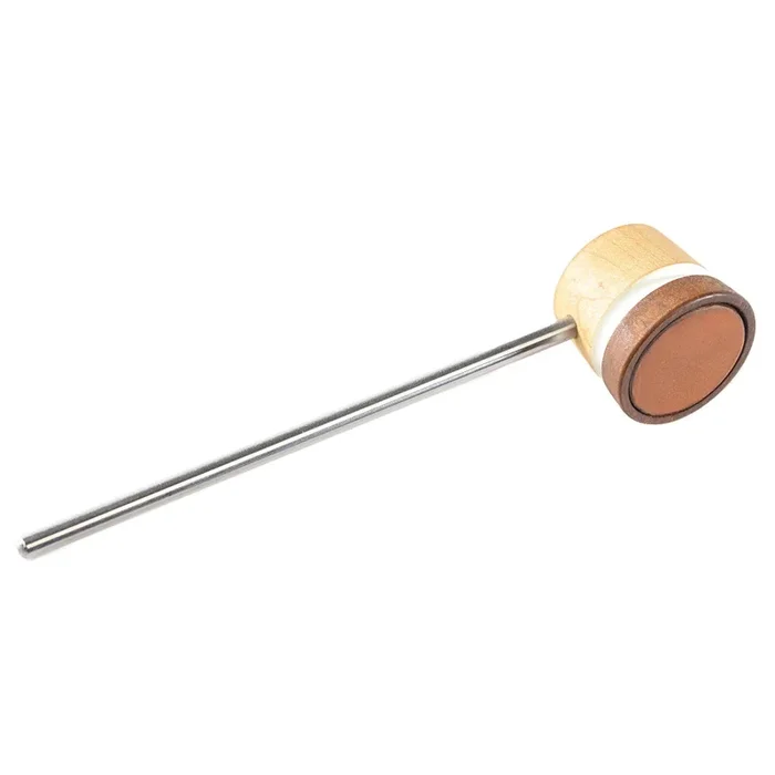 Low Boy Lightweight Leather Bass Drum Beater Natural/Light Brown w/White Stripes