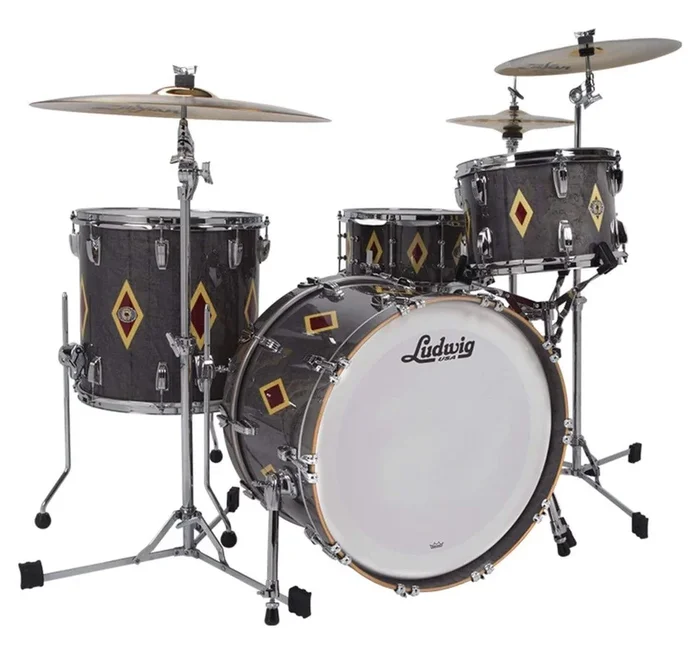 Ludwig 110th Anniversary Legacy Mahogany 13/16/22 3pc. Drum Kit Charcoal w/Diamond Flash Inlay