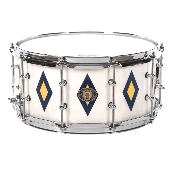 Ludwig 6.5×14 110th Anniversary Legacy Mahogany Snare Drum White w/Diamond Flash Inlay