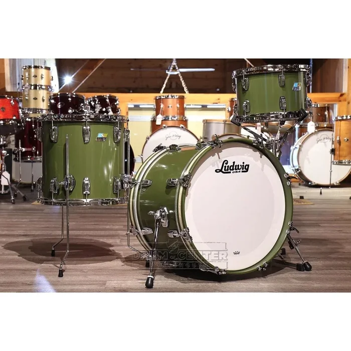 Ludwig Classic Maple 3pc Downbeat Drum Set Heritage Green – Discontinued