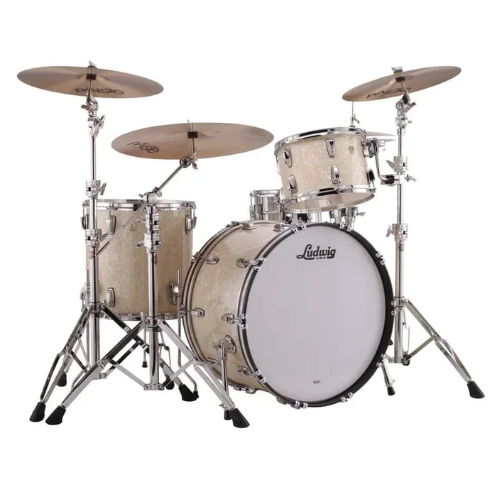 Ludwig Classic Maple Pro Beat Drum Set Vintage White Marine