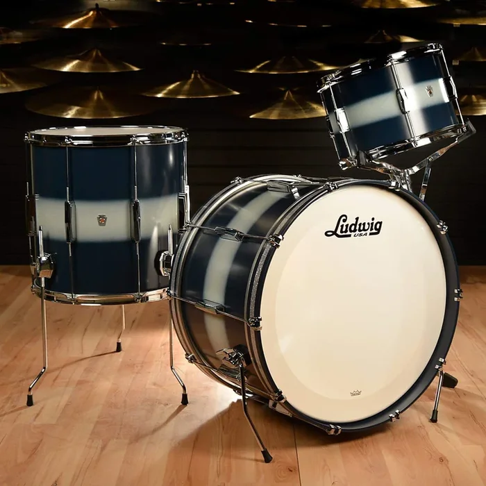 Ludwig Club Date 13/16/22 3pc. Drum Kit Vintage Blue/Silver Duco