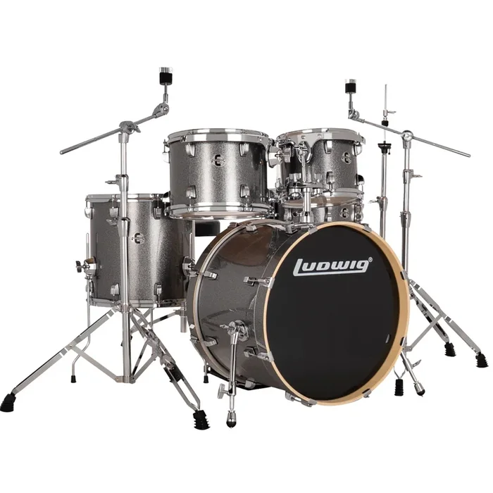 Ludwig Evolution 5pc Acoustic Drum Set with 20″ Bass Drum Platinum