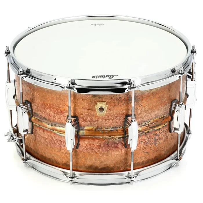 Ludwig LB508KR Bronze Phonic 8×14 Hammered “RAW” Natural Patina Shell, Imperial Lugs Snare Drum