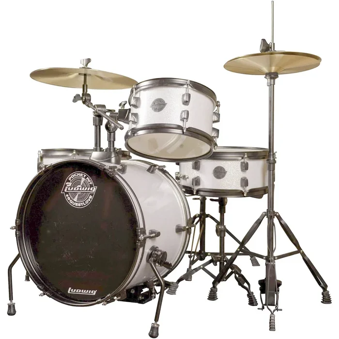 LUDWIG LC178X029 4-PIECE ALL-IN-ONE POCKET KIT (WHITE SPARKLE) – ILC178X029