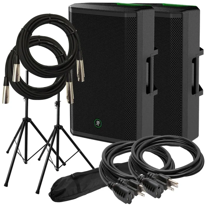 Mackie Thrash 215 15-inch Powered Loudspeaker AUDIO ESSENTIALS BUNDLE