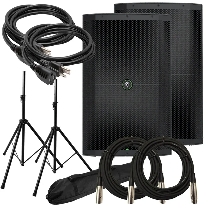 Mackie Thump 215 1400W 15″ Powered Speaker AUDIO ESSENTIALS BUNDLE