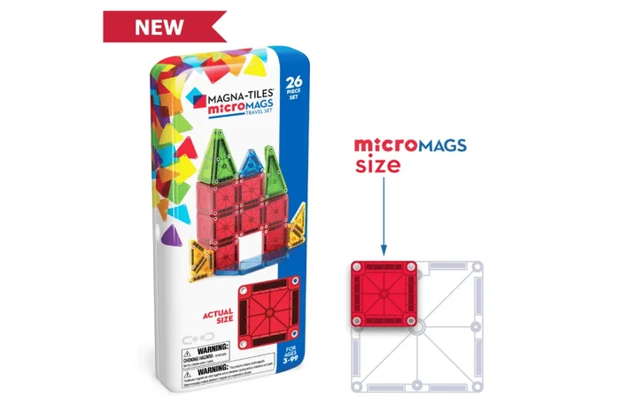 MAGNA-TILES® microMAGS 26 Piece Travel Set (Bold Colours)