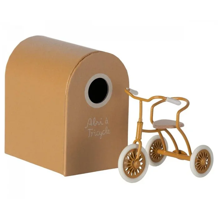 Maileg abri a tricycle for mouse – ochre