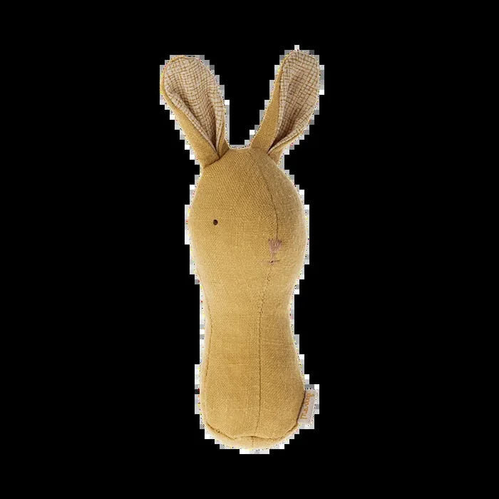 Maileg lullaby friends, bunny rattle – dusty yellow