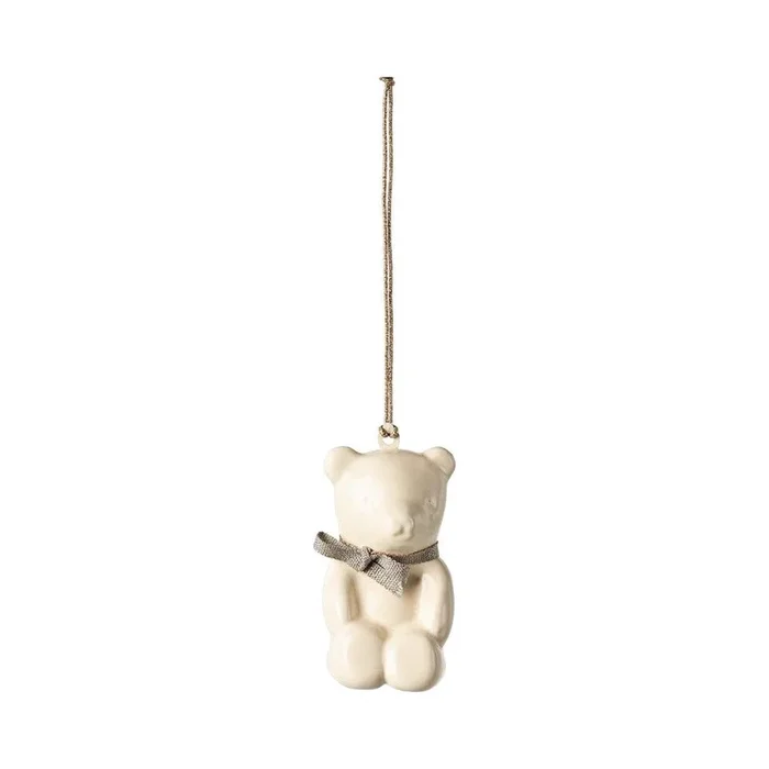 Maileg teddy bear metal ornament – off white/blue
