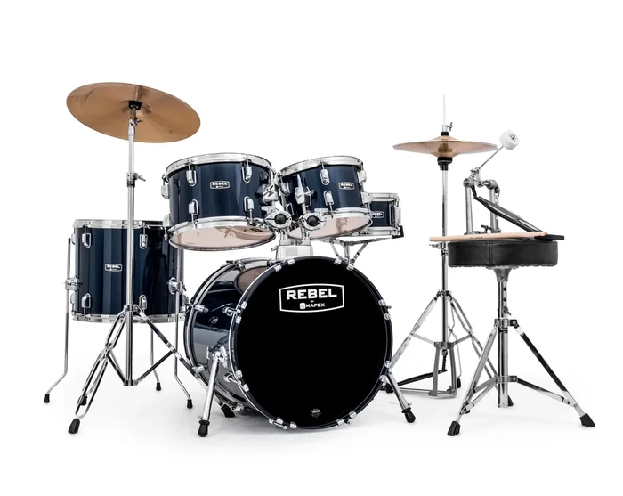 Mapex Rebel 5-Piece Complete Junior Set Up with Fast Size Toms – RB5844FTCYB – Yellow Blue