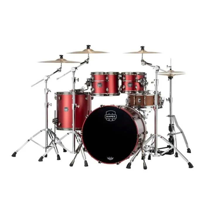 Mapex Saturn Evolution Rock 4 Pc Maple Drum Set w/o Snare 22/10/12/16 Tuscan Red