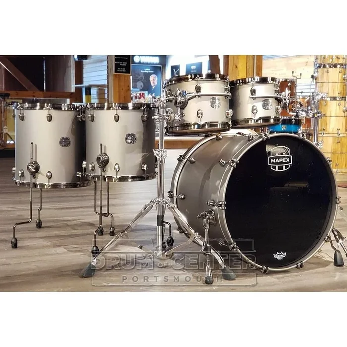 Mapex Saturn Evolution Workhorse 5 Pc Birch Drum Set w/o Snare 22/10/12/14/16 Gun Metal Grey