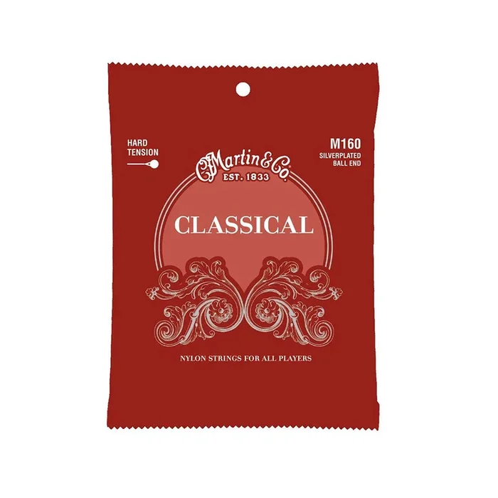 Martin Classical Nylon Guitar Strings – Silver-Plated Ball End – Hard Tension