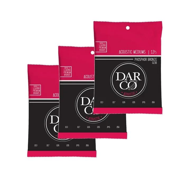 Martin D230 Darco Acoustic 92/8 Phosphor Bronze Mediums 13-56 (3-Pack Bundle)