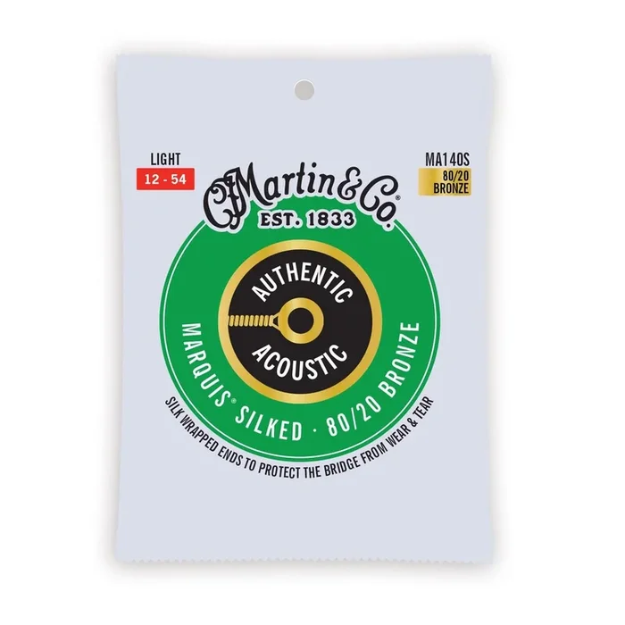 Martin MA140S Authentic Acoustic Marquis Silked 80/20 Bronze Guitar Strings 12-54