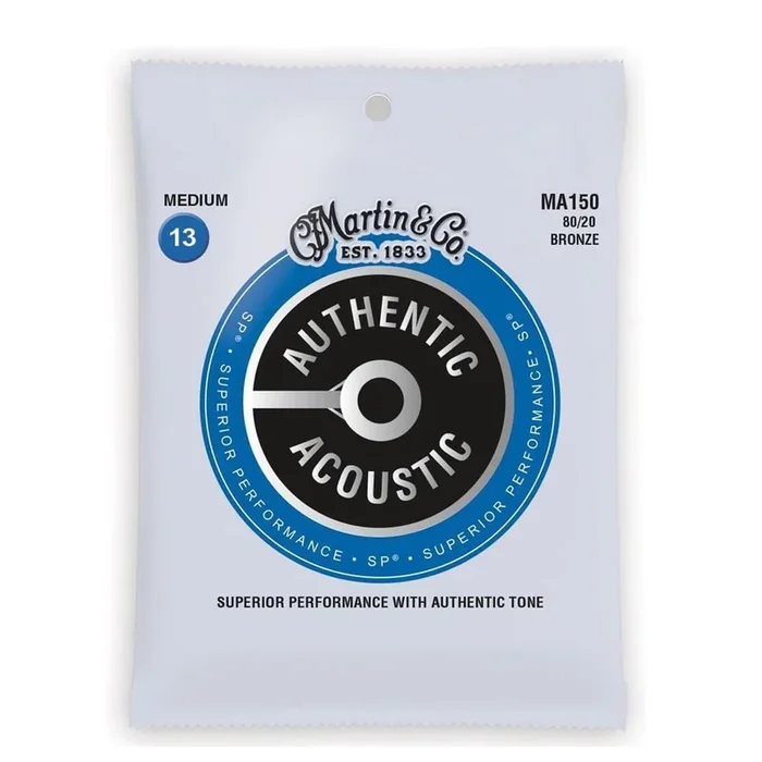 Martin MA150 Original 80/20 Bronze Acoustic Guitar Strings, Medium – 13-56