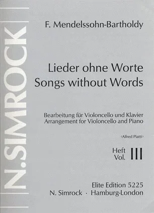 Mendelssohn, F.: Song Without Words Vol.3 (cello & piano)
