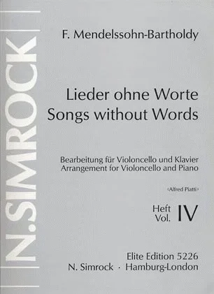 Mendelssohn, F.: Song Without Words Vol.4 (cello & piano)