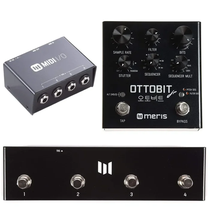 Meris Ottobit Jr. Bitcrusher Pedal with Meris MIDI I/O and Preset Switch Bundle