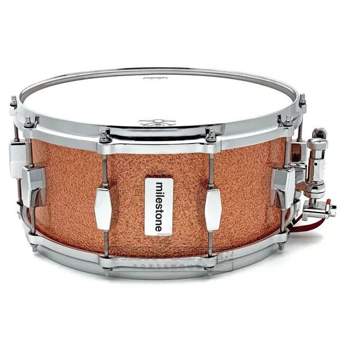 Milestone Founder’s Model Fiberglass Composite Snare Drum 14×6.5 10-Lug Copper Sparkle