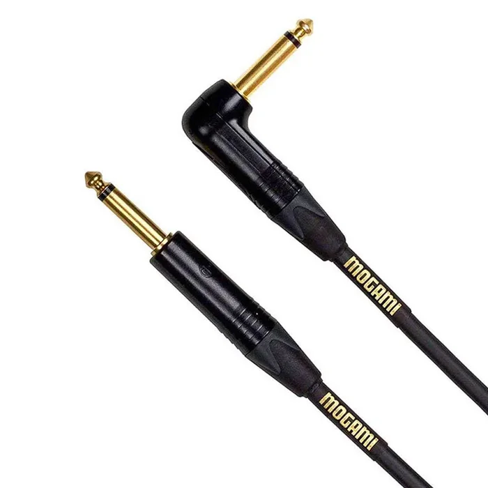 Mogami MOG-INSTRUMENTR25 – Gold Series Instrument Cable – Angled/Straight (25ft)