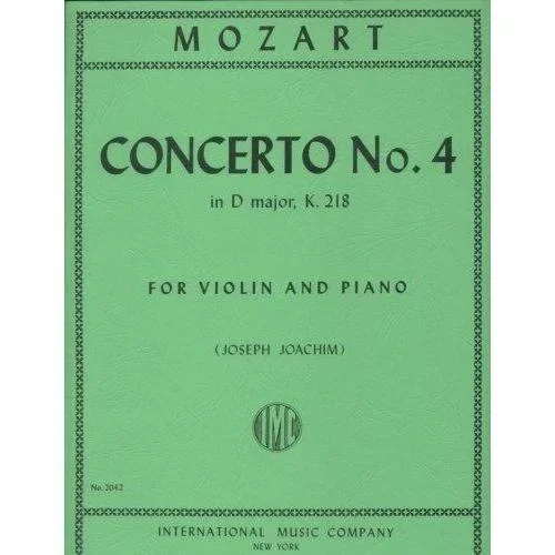 Mozart (Joachim): Concerto No.4 in D Major, K.218 (violin & piano)