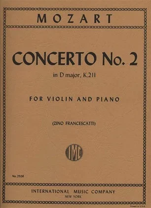 Mozart, W.A. (Francescatti): Concerto No.2 in D KV 211 (violin/piano) urtext