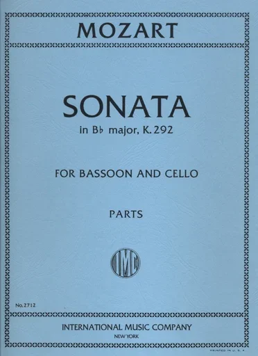 Mozart, W.A.: Sonata in Bb major for Bassoon & Cello K.292 (parts)