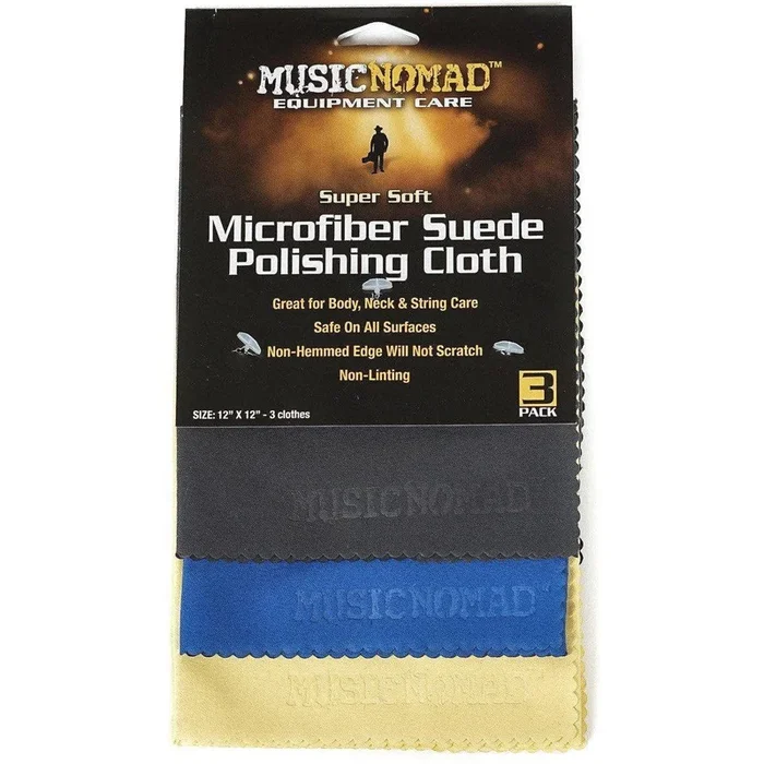 Music Nomad MN203 Super Soft Microfiber Suede Polishing Cloth – 3 Pack