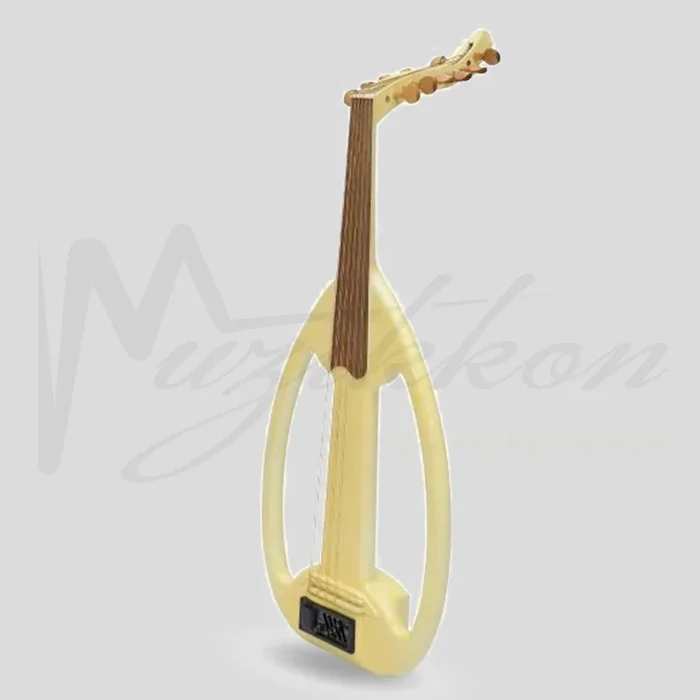 Muzikkon Electric Arabic Frame Oud With Pegs, Lacewood White