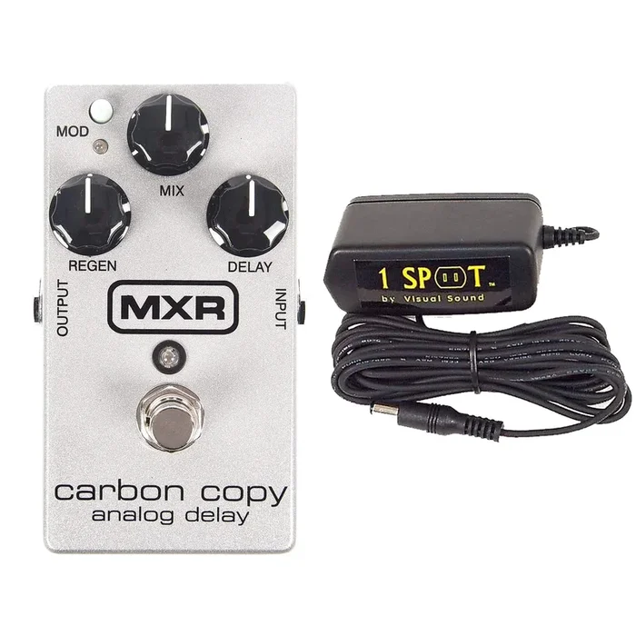 MXR Carbon Copy 10th Anniversary Edition w/ Truetone 1 Spot Space Saving 9v Adapter Bundle