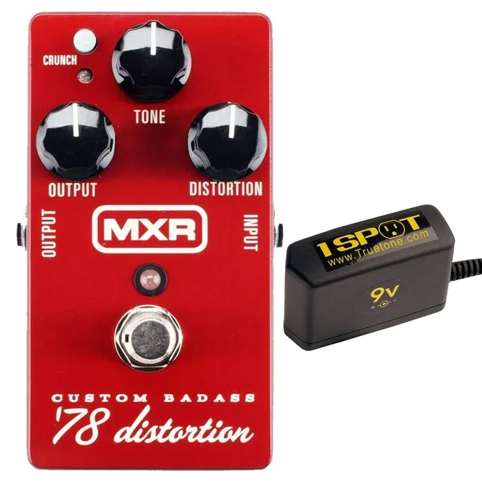 MXR M-78 Custom Badass ’78 Distortion Bundle w/ Truetone 1 Spot Space Saving 9v Adapter