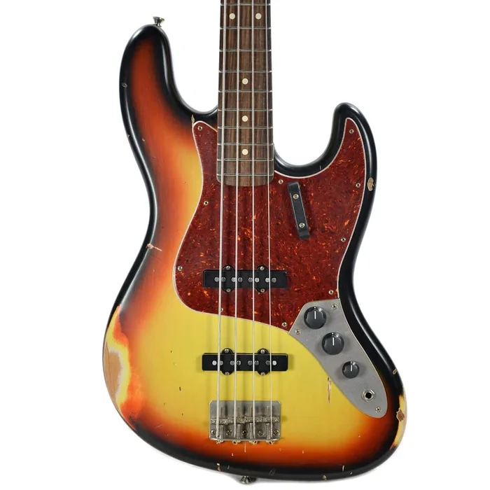 Nash JB-63 3-Tone Sunburst Medium Aging w/Tortoise Pickguard & Lollar Pickups