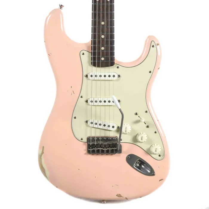 Nash S-63 Ash Shell Pink Medium Relic w/Matching Headstock & Lollar Pickups