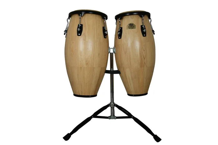 Natural 10″ & 11″ Congas with Dual Stand – Siam Oak