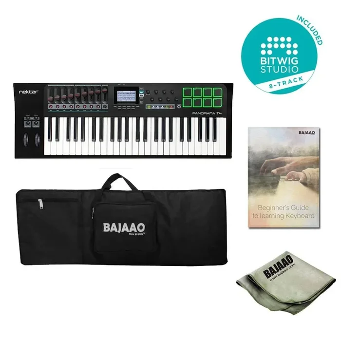 Nektar Panorama T4 49-Key Midi Keyboard Controller With Btwig Software, Cloth, Gigbag & Ebook