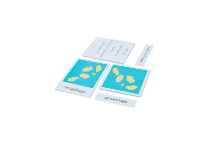 Nomenclature Cards of Land and Water Forms: Set 1 and Set 2 (Cards Only)