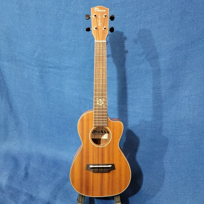 Ohana Concert CK-25C-CL Cynthia Lin Model Solid Mahogany Top Cutaway Ukulele w/ Bag P098